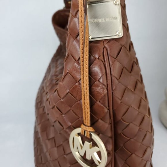 MICHAEL KORS Brown Woven Leather Top Handle Bag - Picture 4 of 10